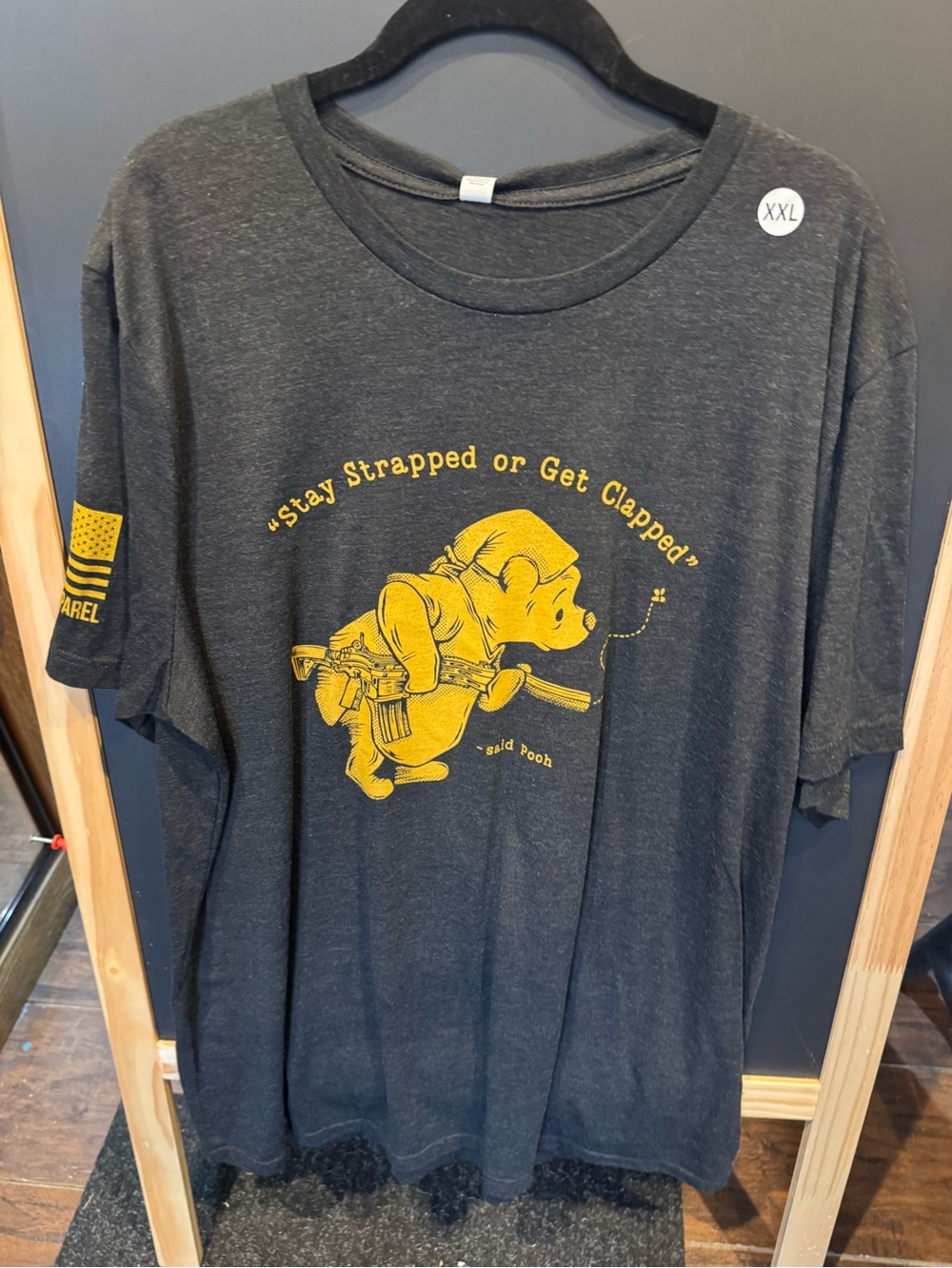 Nine Line XXL Black Graphic Short Sleeve Tee Pooh stay strapped or get clapped